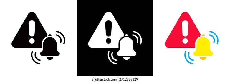Ilustración vectorial de glifo de conjunto de iconos de alerta