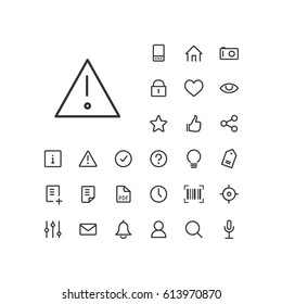 Alert Icon In Set On The White Background. Universal Linear Icons To Use In Web And Mobile App.