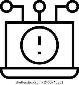 icono de alerta. Diseño de estilo lineal delgado aislado sobre fondo blanco