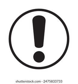 Alert icon. Warning sign and symbol. Exclamation mark in circle.