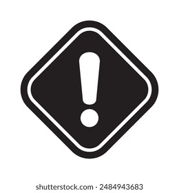 Alert icon. Warning sign and symbol. Exclamation mark in rombus.