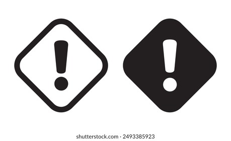 Icono de Alerta. Signo de advertencia y símbolo. Signo de exclamación en rombo.