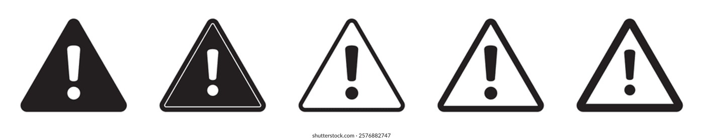 Alert icon. Warning sign or symbol. Exclamation mark in triangle.