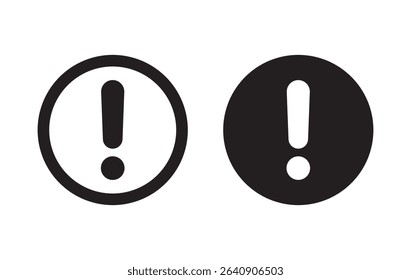 Alert icon. Warning sign and symbol. Exclamation mark in circle.
