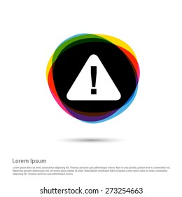 Alert Icon, White pictogram icon creative circle Multicolor background. Vector illustration. Flat icon design style