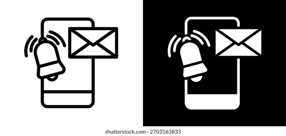 Alert Icon whiteblack Vector Illustration