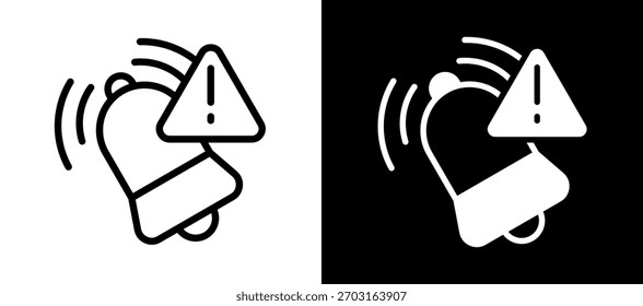 Ícone de alerta branco preto Ilustração de vetor