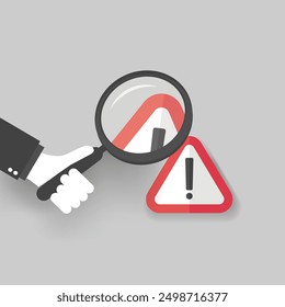 Ilustración de alerta. Tenga cuidado con el símbolo de peligro de Internet. Señal de alerta de atacante de advertencia de atención.