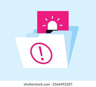 Alert important secured file notification illustration