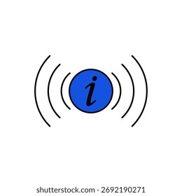 Icono de información de alerta Esquema editable de trazos Dibujo de línea EPS