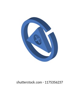 Alert isometric left top view 3D icon