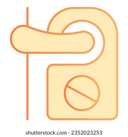 Alert label flat icon. Do not disturb orange icons in trendy flat style. Door hanger gradient style design, designed for web and app. Eps 10