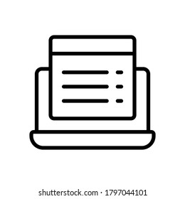 Alert laptop cyber attack icon. Simple line, outline vector elements of hacks icons for ui and ux, website or mobile application