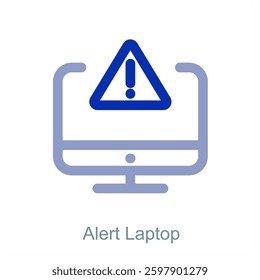 Alert Laptop and device icon concept