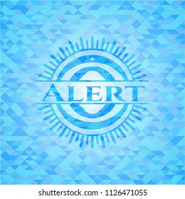 Alert light blue mosaic emblem