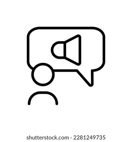 Alert. Line icon, black, alert icon. Vector illustration