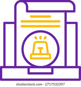 Alert Line Two Color Vector Line Two Color Vector Icon Design Design