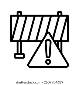 Alert Line Vector Illustration On White Background.