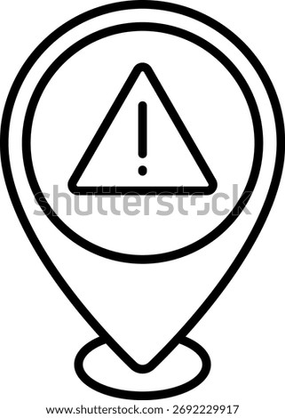 Alert Location Icon: Warning Sign on Map Pointer