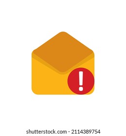 Alert Mail icon, alert mail icon vector.