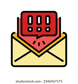 alert message color icon vector. alert message sign. isolated symbol illustration