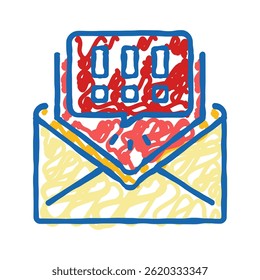 alert message doodle icon sketch vector. alert message sign. isolated symbol illustration
