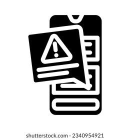 alert message glyph icon vector. alert message sign. isolated symbol illustration