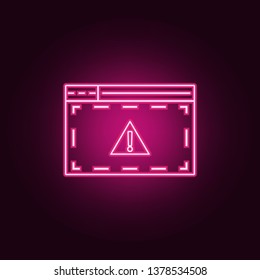 alert message icon. Elements of Web Development in neon style icons. Simple icon for websites, web design, mobile app, info graphics