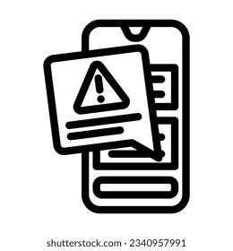 alert message line icon vector. alert message sign. isolated contour symbol black illustration