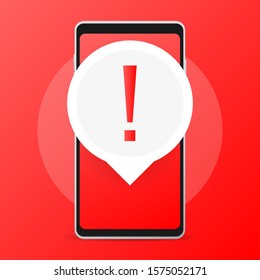 Alert message mobile notification. Danger error alerts.
