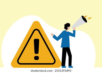 Mensaje de alerta notificar anuncio de micrófono ilustración