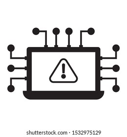 Alert message of virus detected. Scanning and identifying computer virus design icon concept