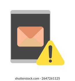 Alert mini illustration flat color icon, use for journalist, broadcasting, news and media UI, UX kit, app and web development, digital or print.