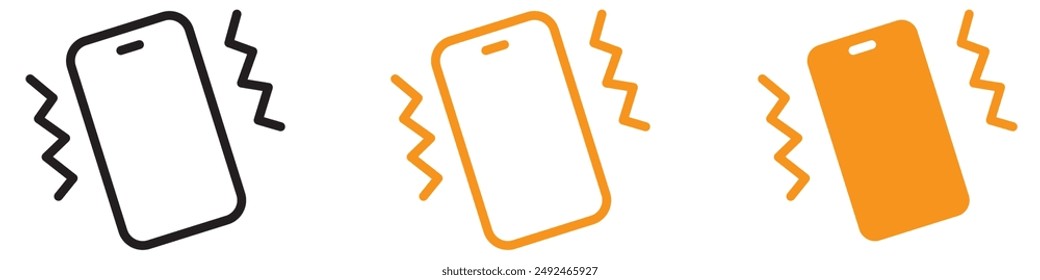 Alert Mobile Phone Vibrating Icon for Communication and Notifications Graphics Ideal for Representing Incoming Calls and Mobile Alerts