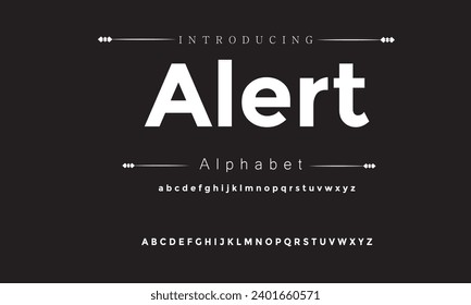 Alert Modern Bold Font. Sans Serif Font. Regular Italic Uppercase Lowercase Typography urban style alphabet fonts for fashion, sport, technology, digital, movie, logo design, vector illustration
