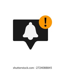 Alert notification icon showing bell symbol and exclamation mark for important updates