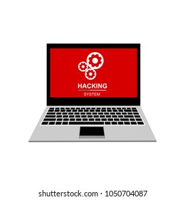 Alert notification on laptop computer vector, malware concept, spam data, fraud internet error, insecure connection, online scam, virus