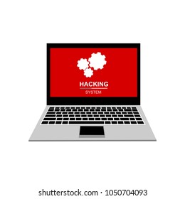 Alert notification on laptop computer vector, malware concept, spam data, fraud internet error, insecure connection, online scam, virus