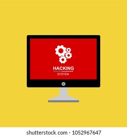 Alert notification on laptop computer vector, malware concept, spam data, fraud internet error, insecure connection, online scam, virus