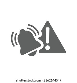 Alerta, notificación, icono de advertencia. Diseño vectorial gris.