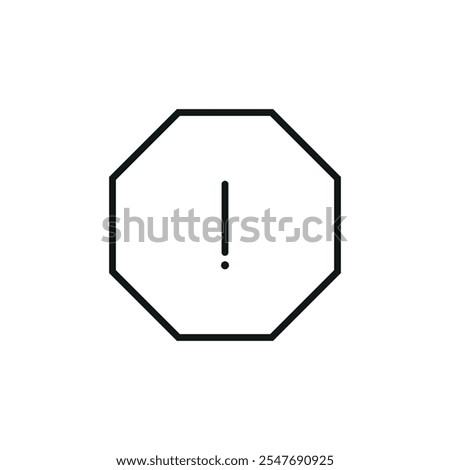 Alert octagon icon vector white background