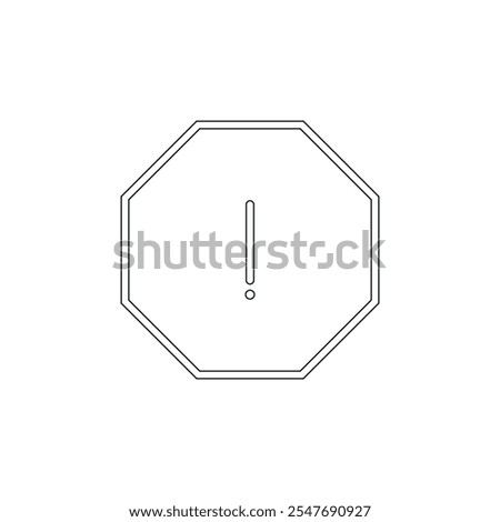 Alert octagon icon vector white background