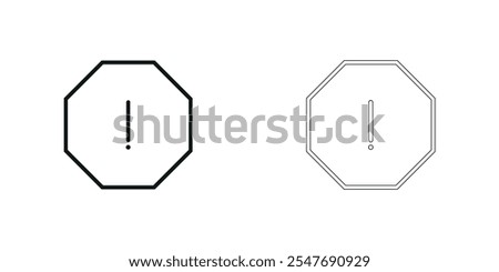 Alert octagon icon vector white background