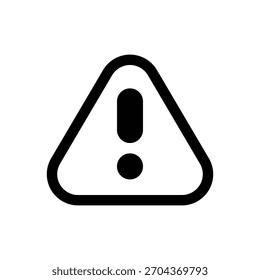Alerta. Icono de Vector de trazo delineado con detalles rellenos de negro.