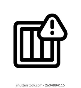 alert package line icon. Clean and minimalist vector icon for websites, mobile apps, presentations, and logos. Fully scalable and customizable for any project.