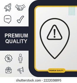 Alert, pin, warning icon graphic element. Modern design.