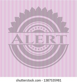 Alert pink emblem. Vintage. Vector Illustration. Detailed.
