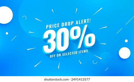 alert! price drop sale coupon banner in 3d style vector