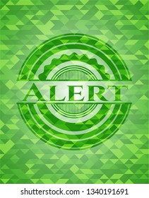 Alert realistic green mosaic emblem