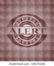 Alert red seamless emblem with geometric pattern.